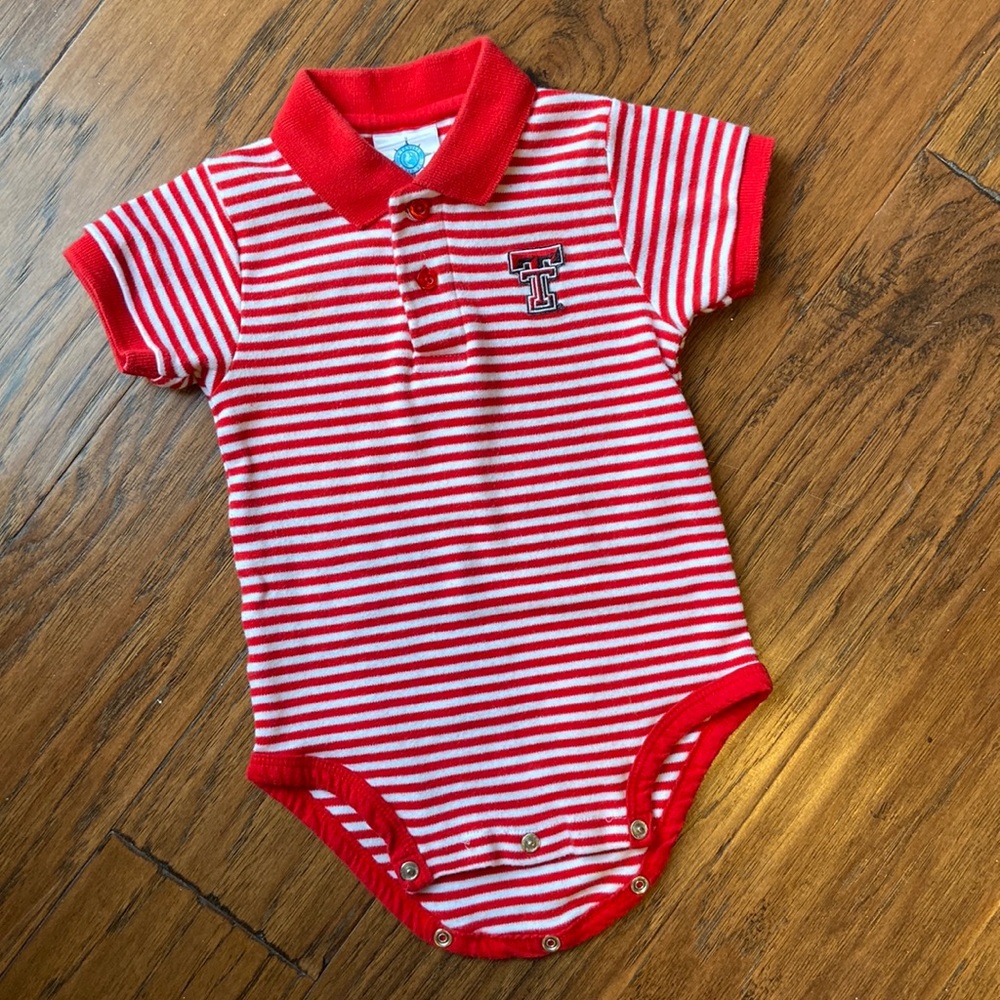 Texas Tech baby polo onesie - size 6 to 9m